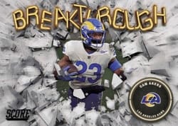 2022 Score Breakthrough Cam Akers #B1 card