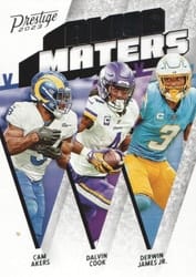 2023 Panini Prestige Alma Maters Cam Akers/Dalvin Cook/Derwin James Jr. #12 card