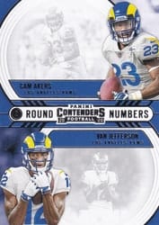 2020 Panini Contenders Round Numbers Cam Akers / Van Jefferson #RN-AJ card