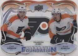 2022-23 Upper Deck Clear Cut Foundations Cam Atkinson/Travis Konecny #CCF-AK card