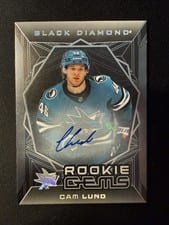 2025-26 Upper Deck Black Diamond Rookie Gems Signatures Cam Lund #RGS-CL card