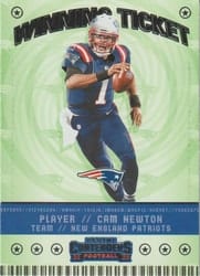 2020 Panini Contenders Winning Ticket Cam Newton #WT9 card