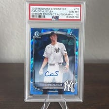 Cam Schlittler 2025 Bowman Chrome Sapphire Edition Prospect Autographs card