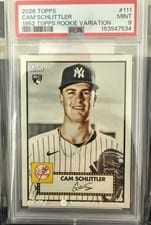 2026 Topps Cam Schlittler 1952 Variation #111 card