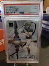 2025 Panini Black White Night Cam Skattebo #21 card