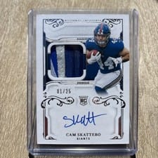 2025 Panini National Treasures Rookie Gloves Signatures Cam Skattebo #11 card