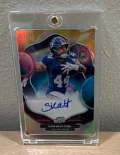 2025 Topps Cosmic Chrome First Flight Signatures Cam Skattebo #FFS-CS card