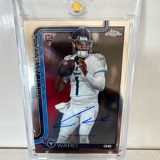 2025 Topps Chrome Rookies Autographs Cam Ward #RA-CWA card
