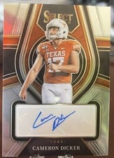 2022 Panini Select Draft Picks Rookie Signatures Cameron Dicker #RS-CDI card