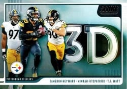 2020 Score 3D Cameron Heyward / Minkah Fitzpatrick / T.J. Watt #3D-TMC card