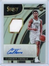 2021-22 Panini Select Rookie Jersey Autographs Cameron Thomas #RJ-CTH card