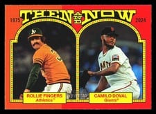 2024 Topps Heritage Then And Now Camilo Doval / Rollie Fingers #TAN-12 card