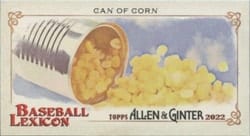 2022 Topps Allen & Ginter Mini Baseball Lexicon Can Of Corn #BL-1 card