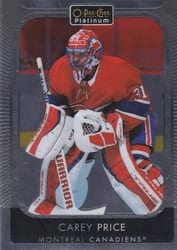 2021-22 O-Pee-Chee Platinum Base Set Carey Price #10 card