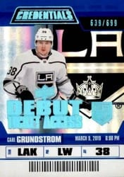 2019-20 Upper Deck Credentials Base Set Carl Grundstrom #105 card