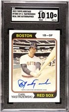 2023 Topps Heritage Real One Autographs Carl Yastrzemski #74RO-CY card