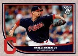 2018 Topps Big League Base Set Carlos Carrasco #145 card