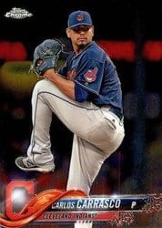 2018 Topps Chrome Base Set Carlos Carrasco #173 card