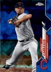 2020 Topps Chrome Sapphire Edition Base Set Carlos Carrasco #384 card