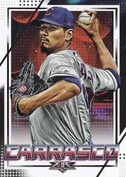 2020 Topps Fire Base Set Carlos Carrasco #82 card
