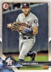 2018 Bowman Base Set Carlos Correa #50 card
