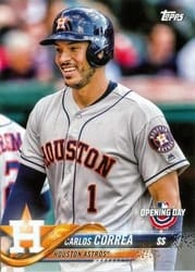 2018 Topps Opening Day Base Set Carlos Correa #7b card
