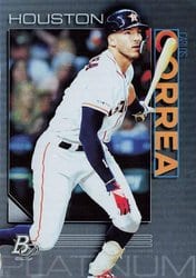 2020 Bowman Platinum Base Set Carlos Correa #91 card