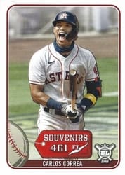 2021 Topps Big League Souvenirs Carlos Correa #SO-15 card