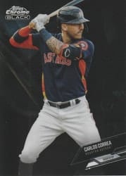 2021 Topps Chrome Black Base Set Carlos Correa #43 card