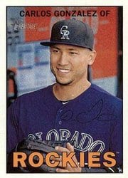 2016 Topps Heritage Base Set Carlos Gonzalez #455 card