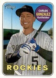 2018 Topps Heritage Base Set Carlos Gonzalez #412 card