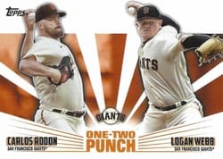 2023 Topps One-Two Punch Carlos Rodon / Logan Webb #12P-11 card
