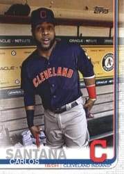 2019 Topps Base Set Carlos Santana #585 card