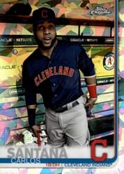 2019 Topps Chrome Sapphire Edition Base Set Carlos Santana #585 card
