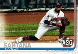 2019 Topps Update Base Set Carlos Santana #US89 card