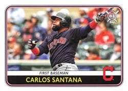 2020 Topps Big League Base Set Carlos Santana #202 card