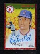 2022 Topps Chrome Platinum Anniversary Autographs Carlton Fisk #CPA-CF card