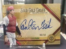 2022 Topps Tribute Solid Gold Greats Autographs Carlton Fisk #GGA-CF card