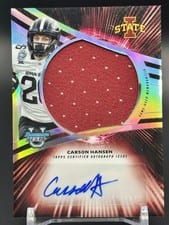 2025 Bowman University Best Prospect Jumbo Relic Autographs Refractor Carson Hansen #JRA-CH card
