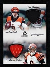 2022 Panini Luminance Reflected Materials Carson Palmer / Joe Burrow #RM-5 card