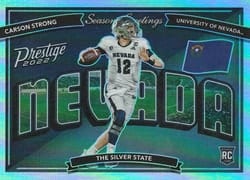 2022 Panini Prestige Seasons Greetings Carson Strong #SG-6 card