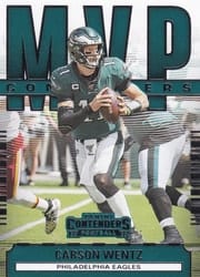 2020 Panini Contenders MVP Contenders Carson Wentz #MC-CWE card