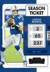 2021 Panini Contenders Base Set Carson Wentz #41 card