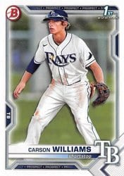 2021 Bowman Draft Base Set Carson Williams #BD-180 card