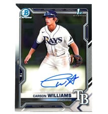 2021 Bowman Draft Chrome Draft Autographs Carson Williams #CDA-CW card