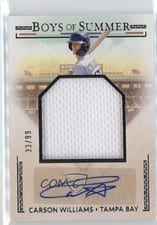 2024 Panini Boys of Summer Jumbo Prospect Material Signatures Carson Williams #JMS-CW card