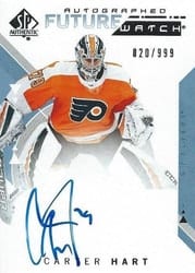 2018-19 SP Authentic Base Set Carter Hart #227 card