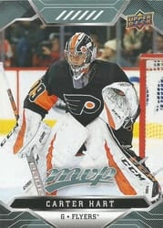 2019-20 Upper Deck MVP Base Set Carter Hart #182 card