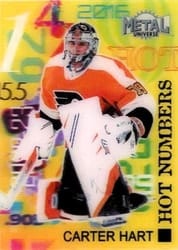2022-23 SkyBox Metal Universe Hot Numbers Carter Hart #HN-34 card
