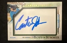 2025 Panini Boys of Summer Jumbo Acetate Signatures Carter Johnson #26 card